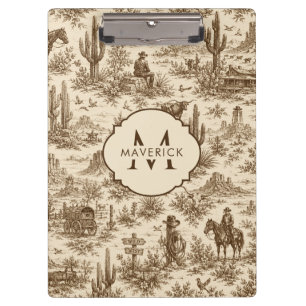 Carpeta De Pinza Nombre inicial en patrón de toile del desierto occ