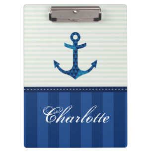 Carpeta De Pinza Nombre náutico del personalizado del ancla del