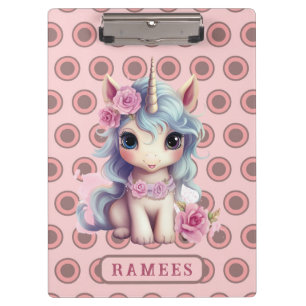 Carpeta De Pinza Nombre Personalizado Bebé Lechero Unicornio Sparkl