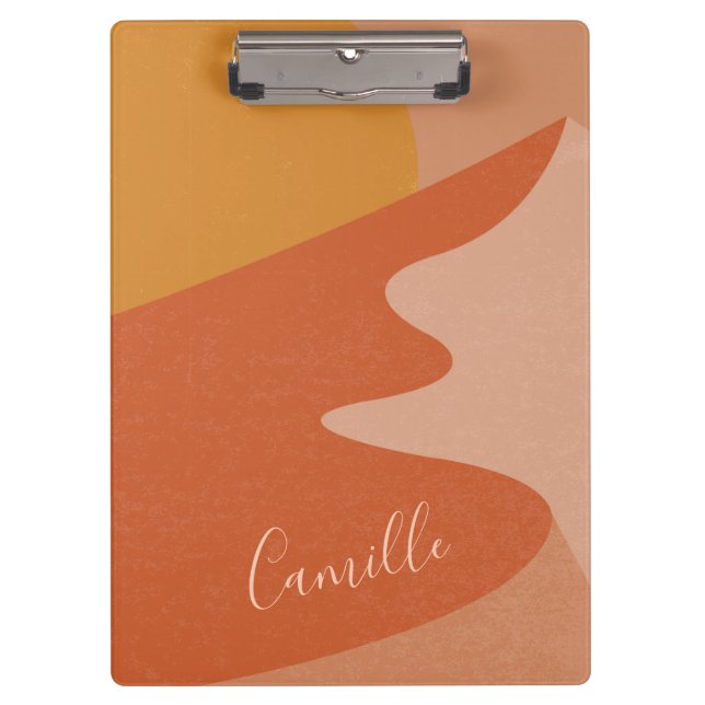 Carpeta De Pinza Nombre personalizado Boho Southwest Modern Landsca (Anverso)