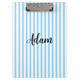 Carpeta De Pinza Nombre personalizado con escritura en azul y blanc