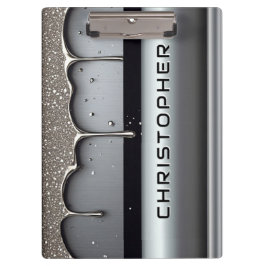Carpeta De Pinza Nombre personalizado con metal líquido que gotea
