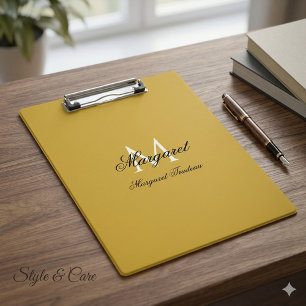 Carpeta De Pinza Nombre Personalizado con Monograma Elegante M Dora