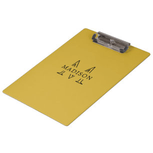 Carpeta De Pinza Nombre personalizado con monograma M dorado profes