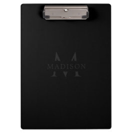 Carpeta De Pinza Nombre personalizado con monograma negro profesion