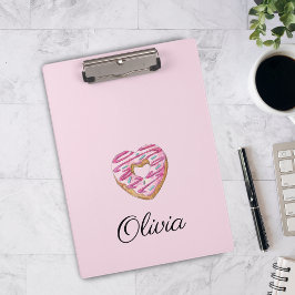 Carpeta De Pinza Nombre personalizado de Donut Sweet Chica Sprinkle