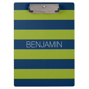 Carpeta De Pinza Nombre personalizado de las franjas de rugby azul 