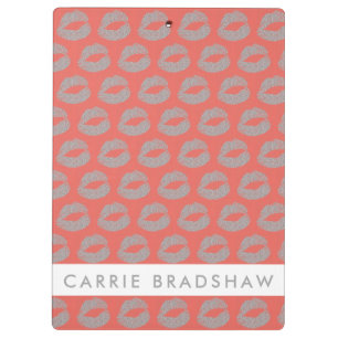 Carpeta De Pinza Nombre personalizado de los labios del Purpurina d