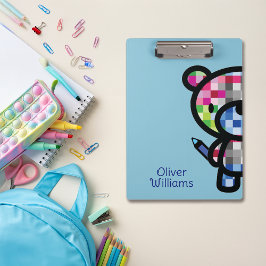Carpeta De Pinza Nombre personalizado de los niños del oso de repro