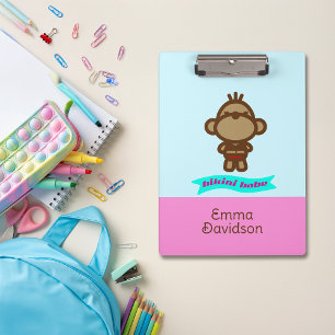 Carpeta De Pinza Nombre personalizado de mono de corte