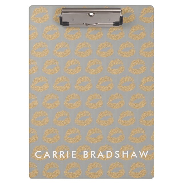 Carpeta De Pinza Nombre personalizado del patrón de maquillaje de l (Anverso)