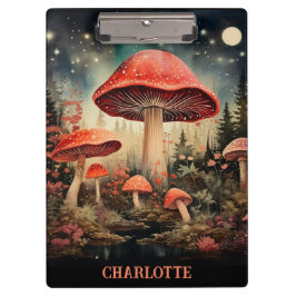 Carpeta De Pinza Nombre personalizado encantando el hongo mágico de