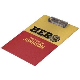 Carpeta De Pinza Nombre personalizado, héroe de bomberos