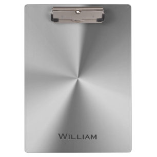 Carpeta De Pinza Nombre personalizado metal cepillado