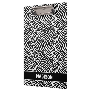 Carpeta De Pinza Nombre personalizado patrón cebra