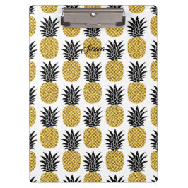 Carpeta De Pinza Nombre personalizado Portafolio de piña dorada Min