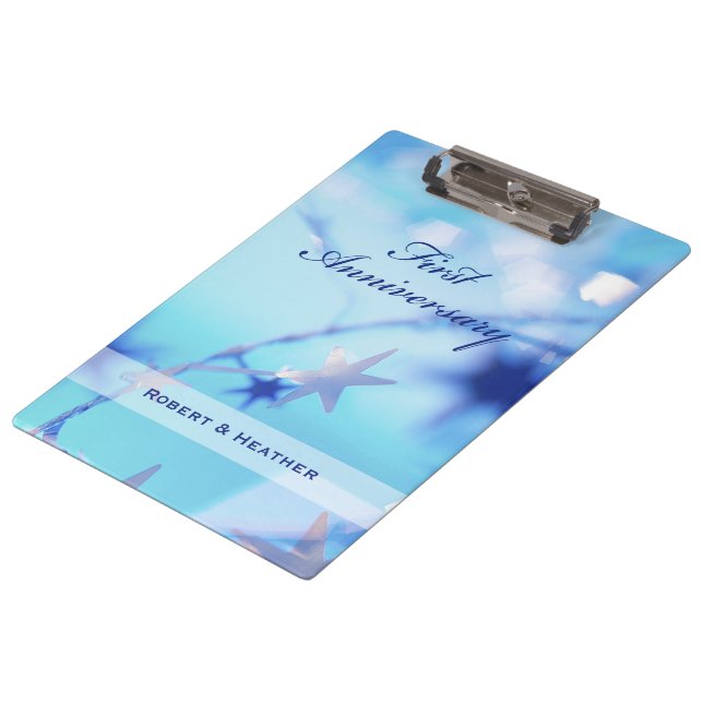 Carpeta De Pinza Nombre personalizado, primer aniversario de Boda (Angular)