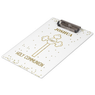 Carpeta De Pinza Nombre personalizado Primera Comunión Cruz de aspe