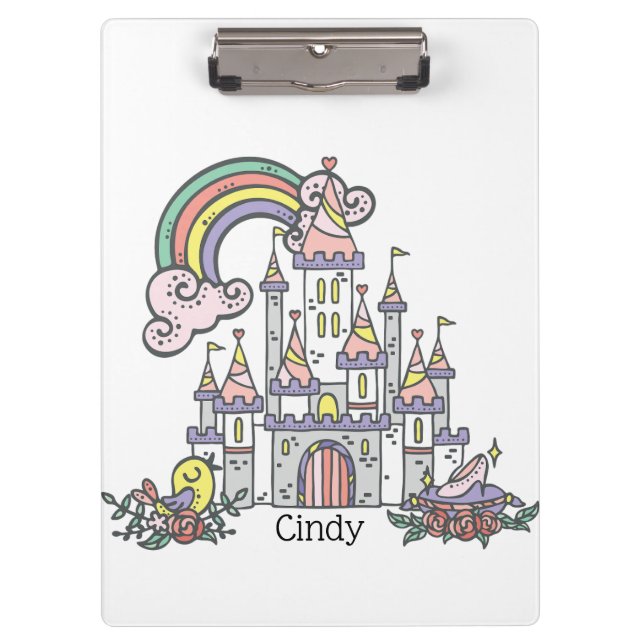 Carpeta De Pinza Nombre personalizado Princess Castle (Anverso)