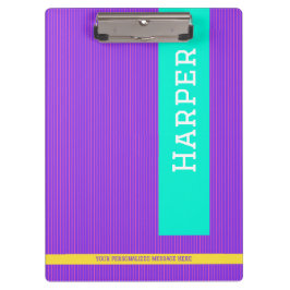 Carpeta De Pinza Nombre personalizado púrpura de moda