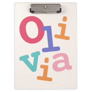 Carpeta De Pinza Nombre Personalizado Retro Colorido