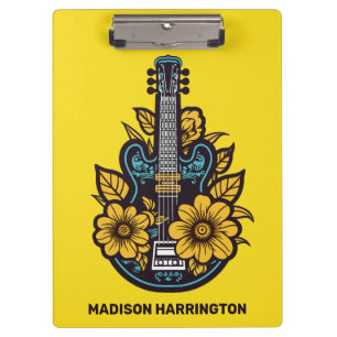 Carpeta De Pinza Nombre personalizado, texto y color Ukulele