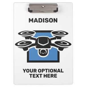 Carpeta De Pinza Nombre personalizado y Drone de texto