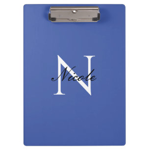 Carpeta De Pinza Nombre propio monogramado inicial azul