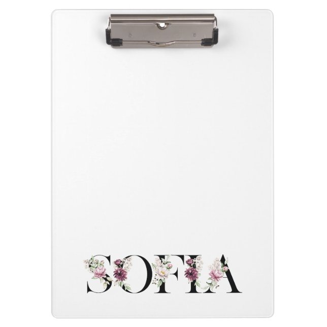 Carpeta De Pinza Nombre Sofía. Mi nombre es Sofía. (Anverso)