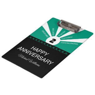 Carpeta De Pinza Nombre y año personalizados, aniversario de emplea