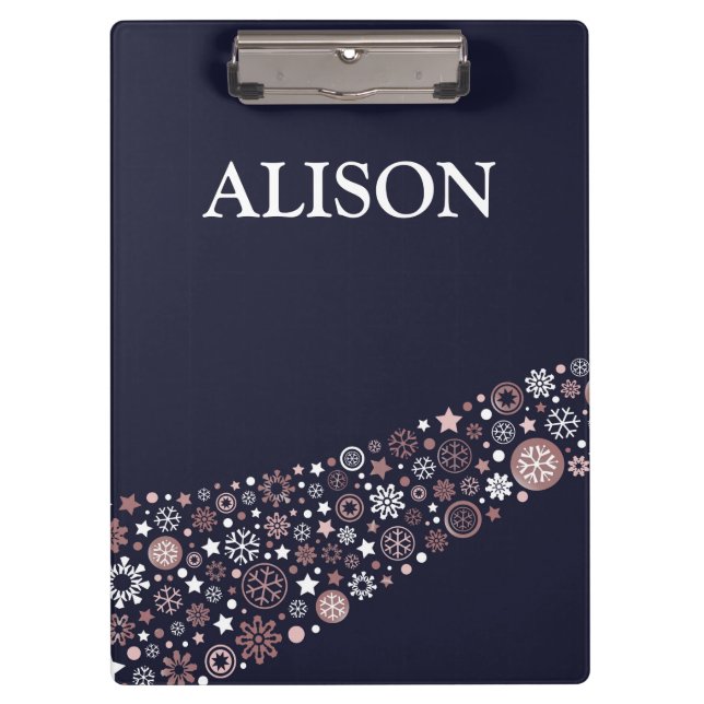 Carpeta De Pinza Nombres personalizados navidades copos de nieve de (Anverso)
