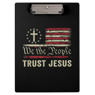 Carpeta De Pinza Nosotros confiamos en Jesús - Bandera de los Estad