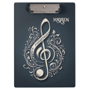 Carpeta De Pinza Nota de limpieza musical de texto de personalizado