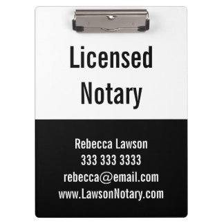 Carpeta De Pinza Notary Black White Promo Pro clipboard