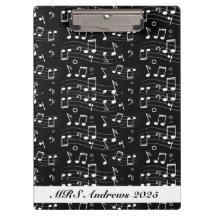 Notas musicales en blanco y negro
