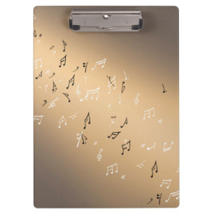 Carpeta De Pinza Notas musicales en la luna de oro