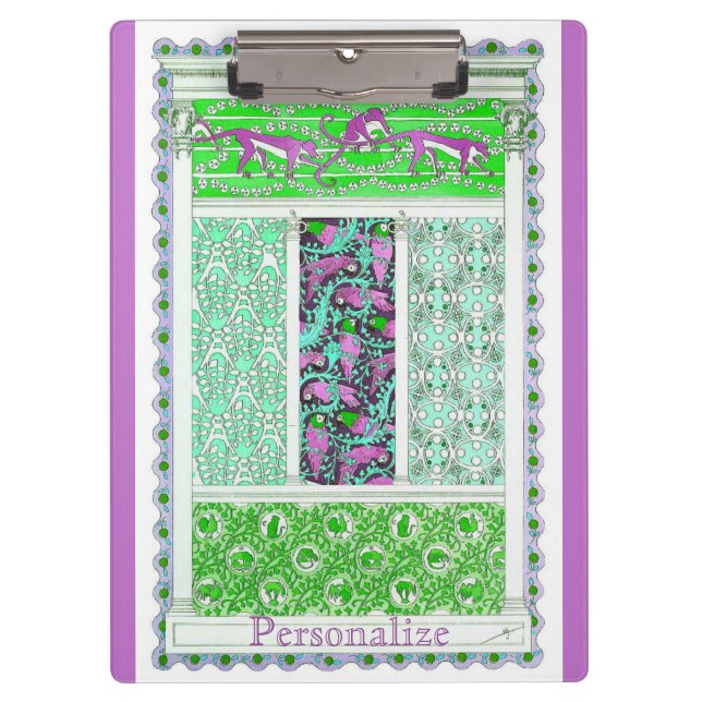 Carpeta De Pinza Noveau de arte loro jungla tropical (Anverso)