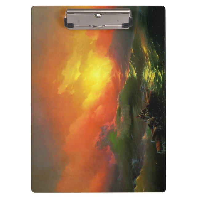 Carpeta De Pinza Novena Ola (mar de tormenta con atardecer rojo) (Anverso)