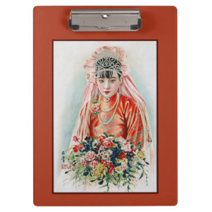 Carpeta De Pinza Novia de rojo en una boda china en Shanghai