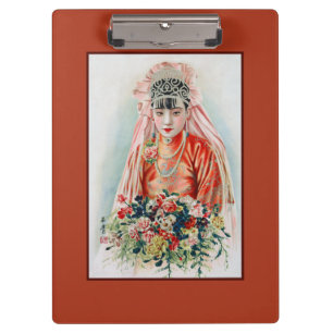 Carpeta De Pinza Novia en rojo a Boda chino en Shanghai