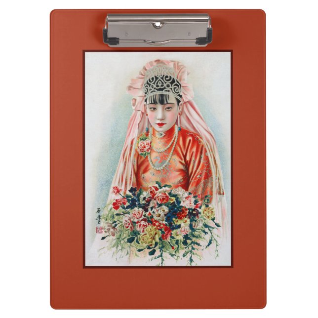 Carpeta De Pinza Novia en rojo a Boda chino en Shanghai (Anverso)