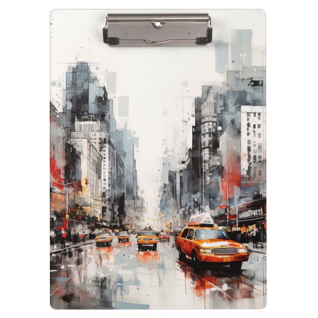 Carpeta De Pinza Nueva York, paisaje pintado. (Anverso)