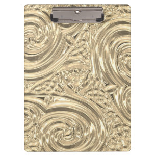 Carpeta De Pinza Nuevo arte elegante dorado estilo metálico grabado
