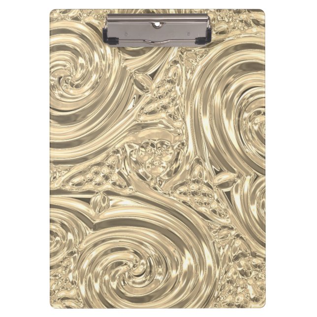 Carpeta De Pinza Nuevo arte elegante dorado estilo metálico grabado (Anverso)