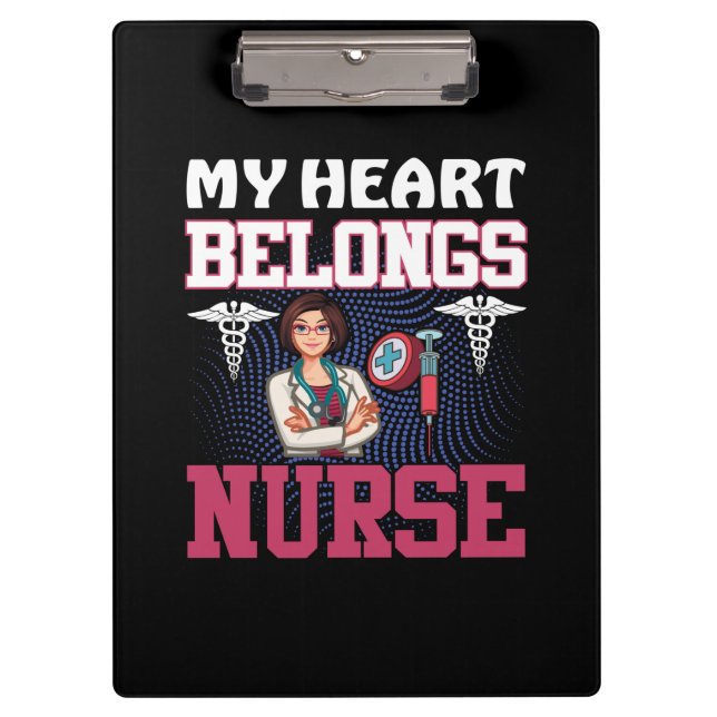 Carpeta De Pinza Nurse Gift | My Heart Belongs Nurse (Anverso)