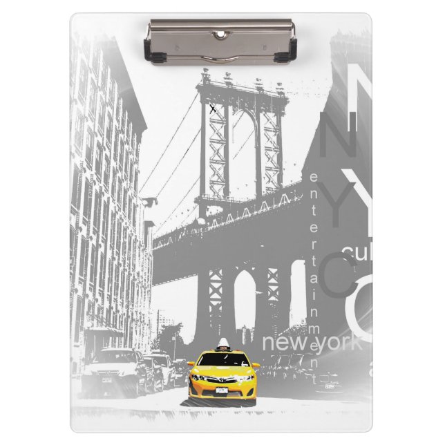 Carpeta De Pinza Nyc Pop Art Yellow Taxi Nueva York City Brooklyn (Anverso)