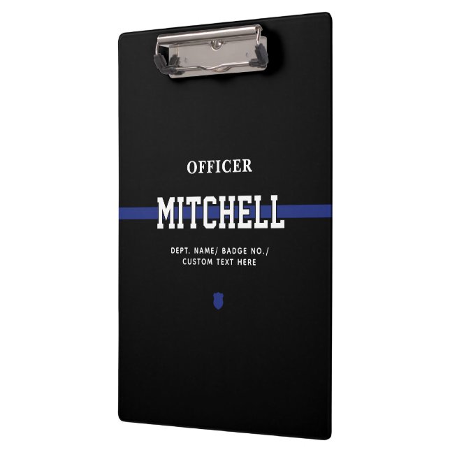 Carpeta De Pinza Oficial de Policía Personalizado Línea Azul Delgad (Izquierda)
