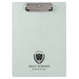 Carpeta De Pinza Oficina de abogados profesional lino azul verdoso
