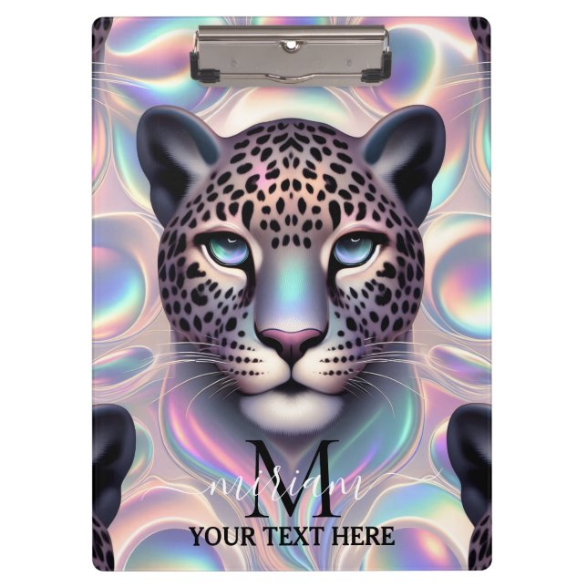 Carpeta De Pinza Oficina Escolar de Impresión de Leopardo Opal Feme (Anverso)