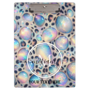 Carpeta De Pinza Oficina Escolar Impresión Leopardo Opal Femenina